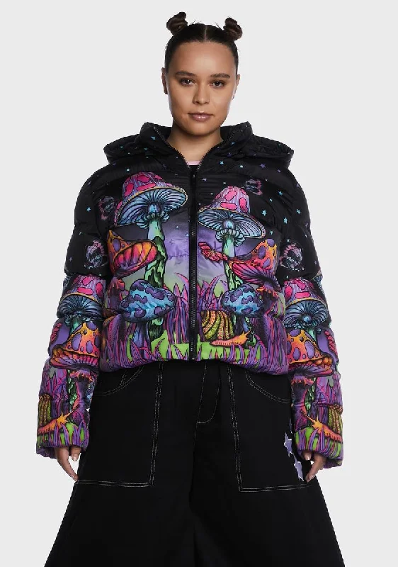 Affordable Women's Garments Timeless Elegance Sale Plus Psychedelic Fairytale Puffer Jacket