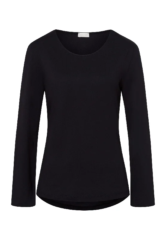 Timeless Elegance Sale Stylish And Comfortable Clothing For Women Timeless Elegance Sale Natural Shirt Organic Cotton Round Neck Top | Black 78750-019