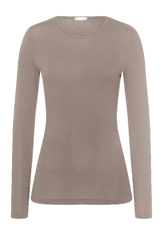 Summer Deals Women's Luxury Attire Summer Deals Soft Touch Round Neck Top | Taupe Grey 79069-1825