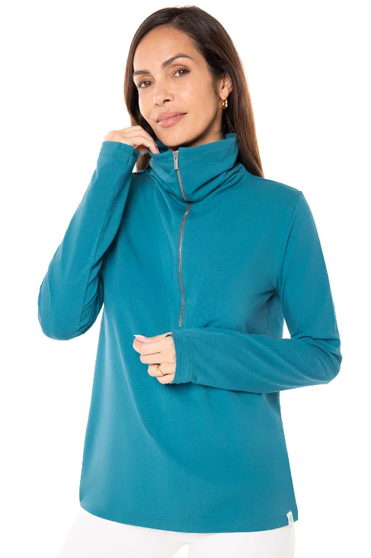 Trend Forward Threads Women's Classic Attire Trend Forward Threads Women's Collins 3/4 Zip | Tahitian Teal