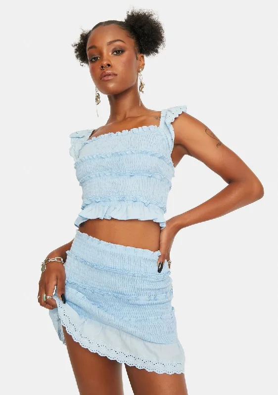 Women's Vacation Attire Shop The Hottest Deals Aqua Personal Angel Eyelet Mini Skirt