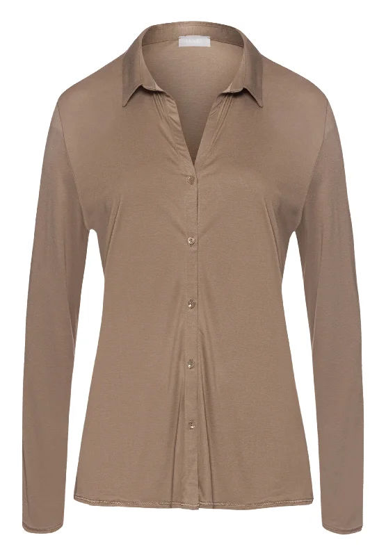 Big Savings Casual Clothes For Women Big Savings Grand Central Silk Blend Shirt | Taupe 77305-2847