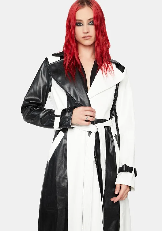 Women's Formal Event Outfit Elegant Style Taste Of Freedom Colorblock Trench Coat