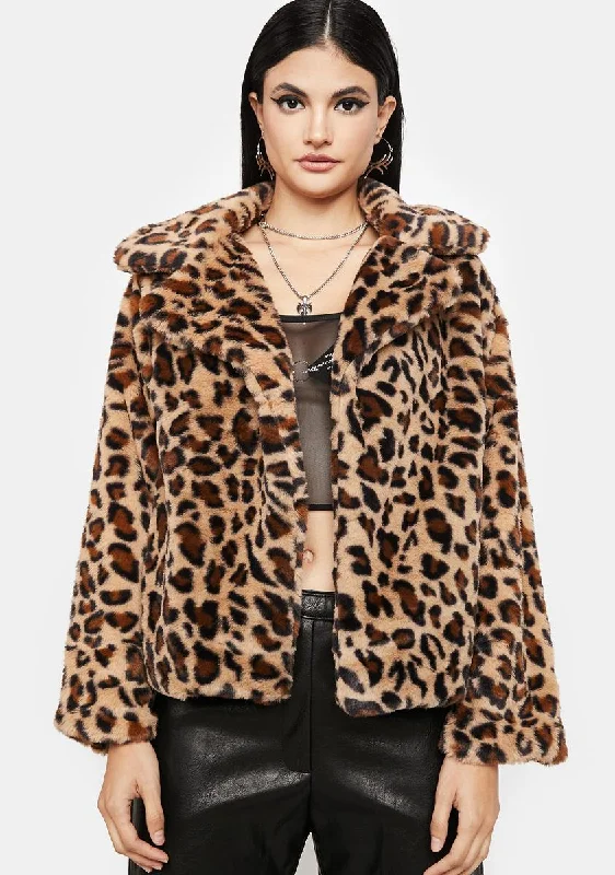 Affordable Luxury Women's Apparel Exclusive Discounts Meow For Me Faux Fur Jacket