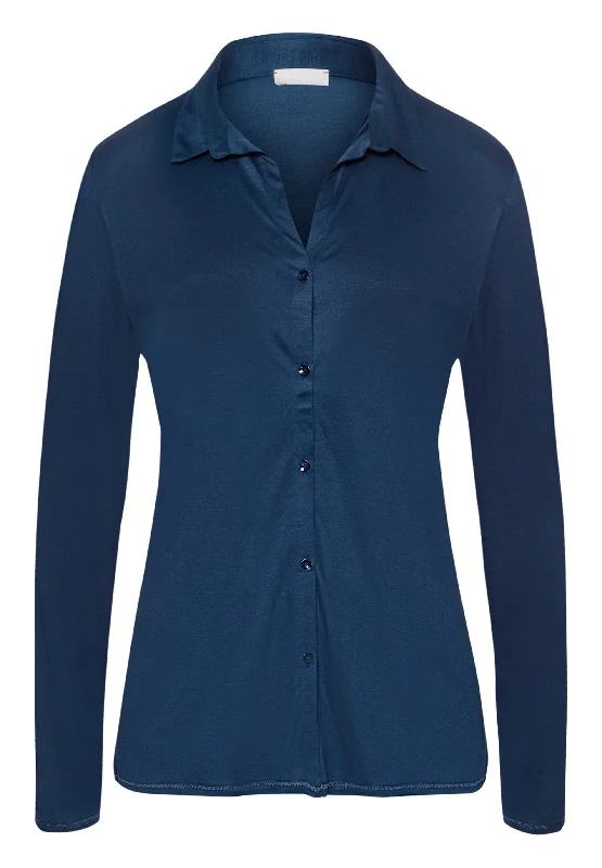 Trend Alert Sustainable Women's Apparel Trend Alert Grand Central Silk Blend Shirt | Mystic Blue 77305-1652