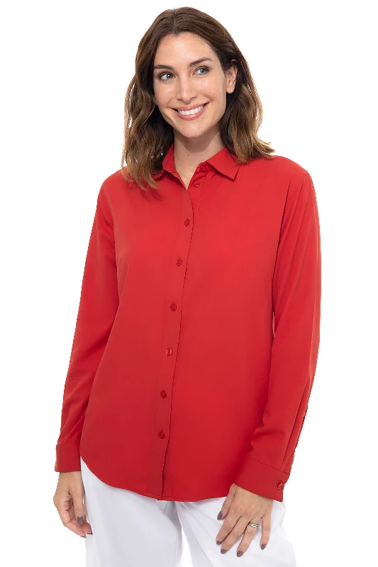 Unleash Your Trend Driven Style Casual Garments For Women Unleash Your Trend Driven Style Women's Rhodes Shirt | Carmine Red