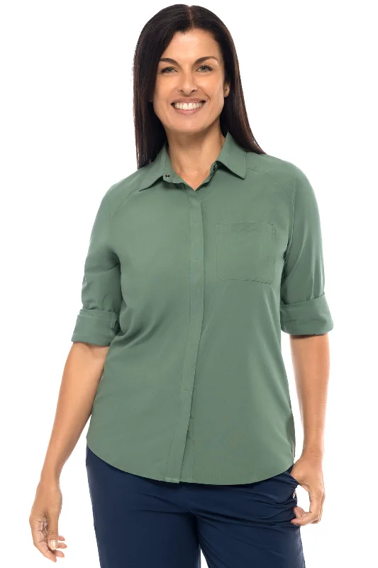 Premium Style Offers Women's Casual Wear Clothing Premium Style Offers Women's Amara Smart Shirt | Pine Green Stripe