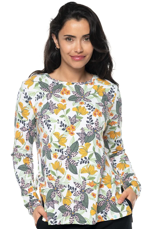 Stylish Looks Women's Contemporary Apparel Stylish Looks Women's Surf Side Slit Shirt | Apricot Crush Floral Paradise