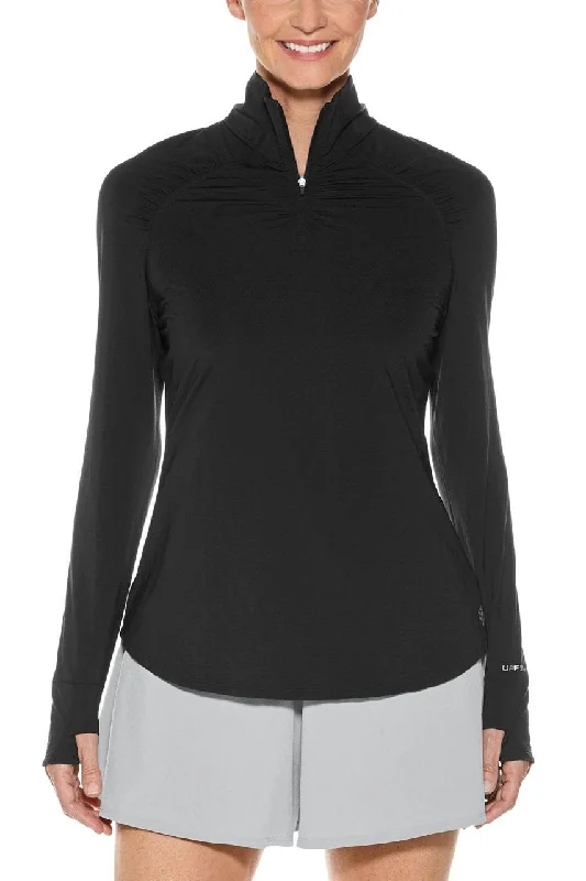 Sleek Style Discounts Women's Tops And Clothing Sleek Style Discounts Women's Arabella Golf Quarter-Zip | Black Diamond Jacquard