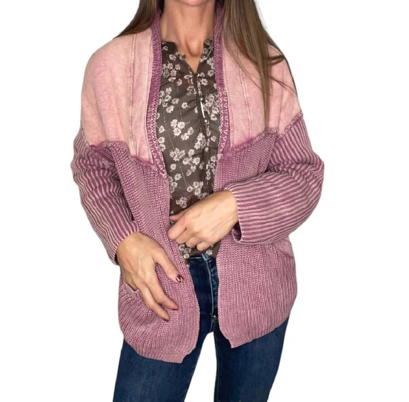 Sustainable Women's Apparel Trendy Women'S Wear Collection Brielle Open Front Cardigan In Washed Berry