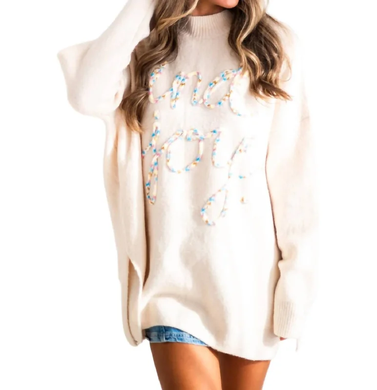 Women's Clothes For Work Fresh Styles, Fresh Deals Find Joy Embroidery Sweater In Cream