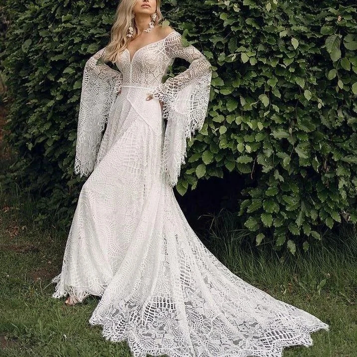 Women's Outerwear Attire End Of Season Sale Lace Ocean Elegance Wedding Dress