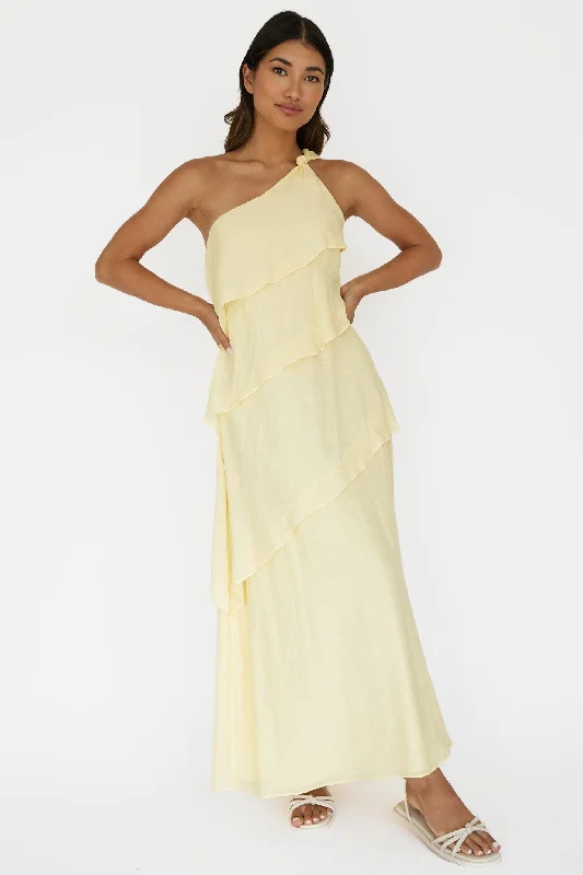 Women's Professional Outfit Must-Have Style Discounts Delwyn One-Shoulder Maxi Dress Yellow