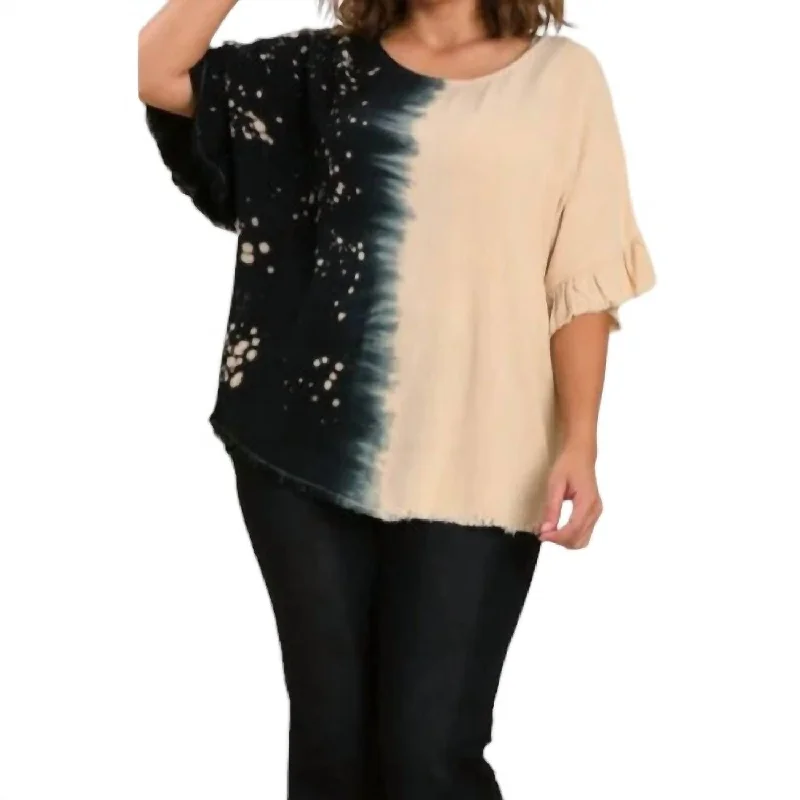 Flash Sales Susie Dip Dyed Top In Black/beige