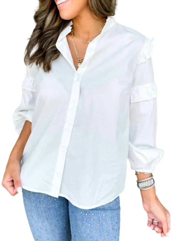 Big Discounts Nicolette Ruffle Top In White