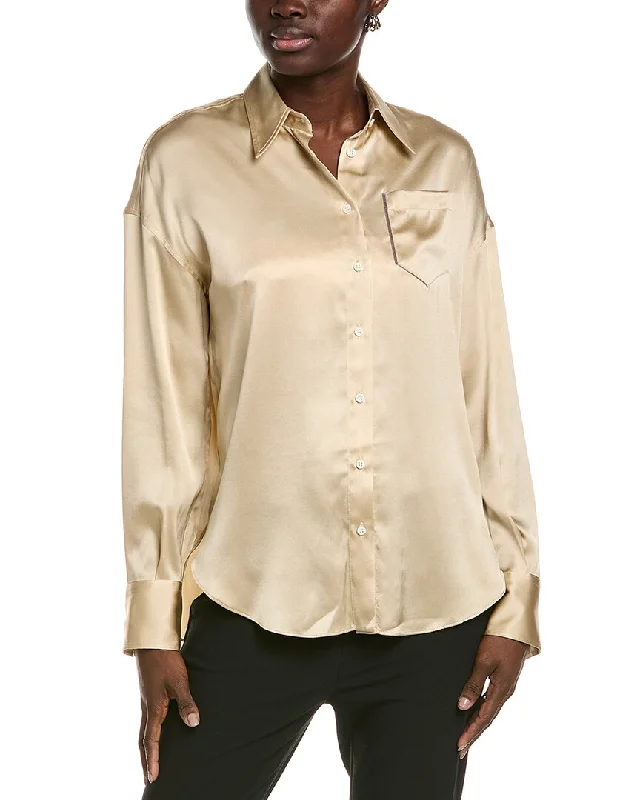 Summer Deals Brunello Cucinelli Silk-Blend Shirt