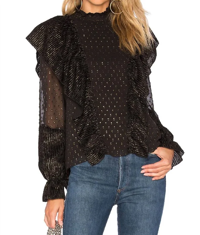 Timeless Elegance Redefined Sienna Top In Black & Gold