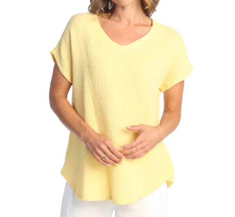 Cozy Chic Promotions Mineral Washed Shirt In Sunshine