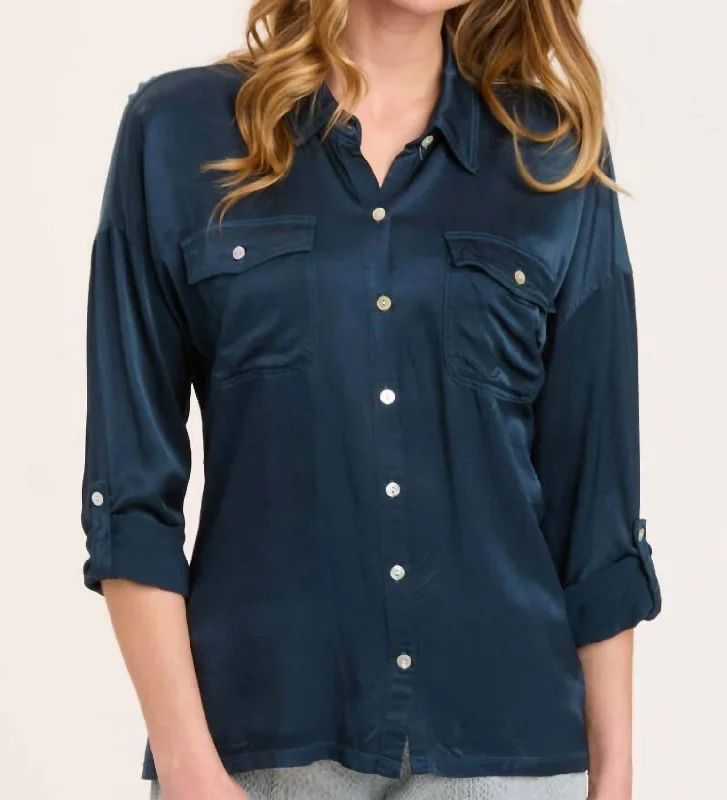 Fashionable Comfort Promotions Ludolf Button-Up Top In Seaport