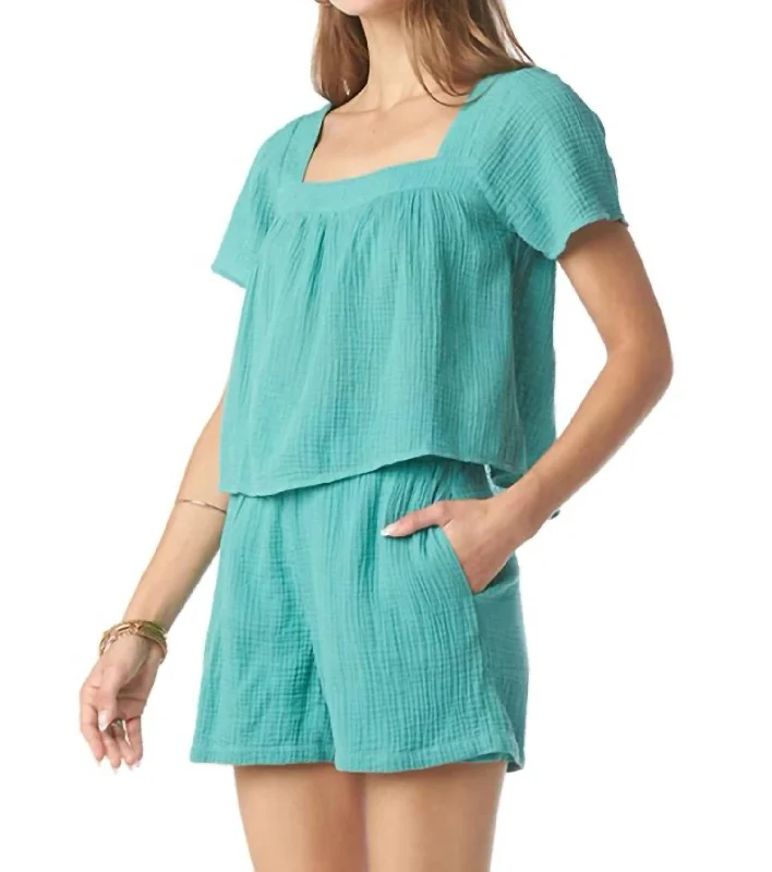 Style Redefined Macia Top In Agate Green