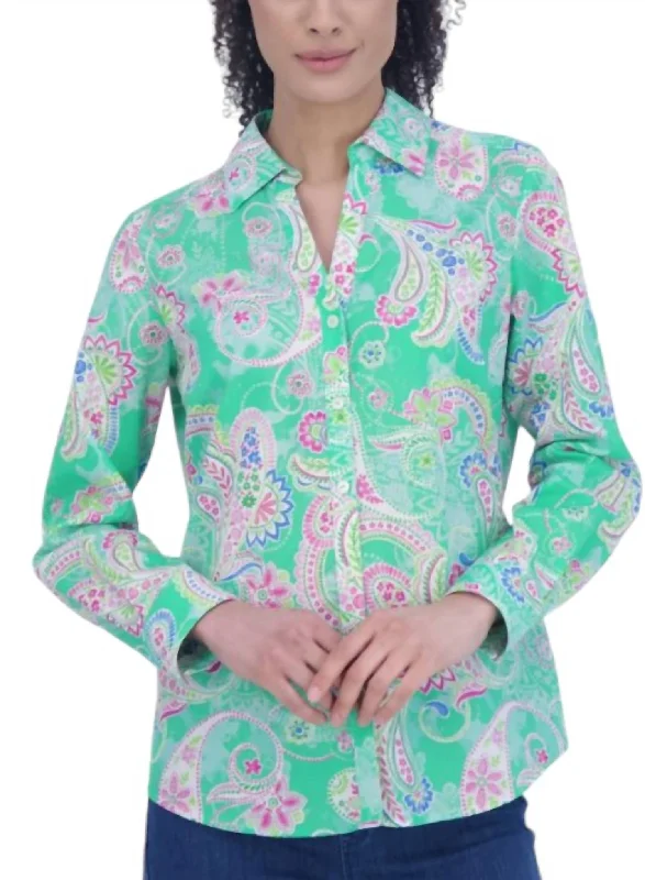 Fresh Fashion Discounts Multi Paisley Mary Shirt In Green