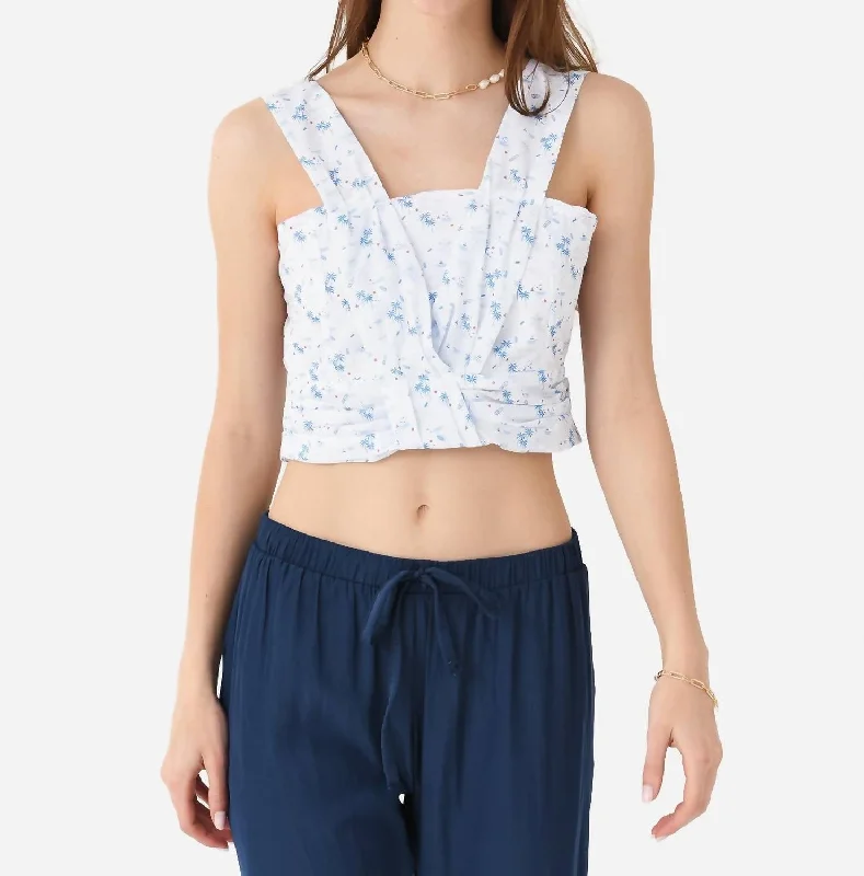 Fashion Forward Femininity Tina Top In Royal Palm