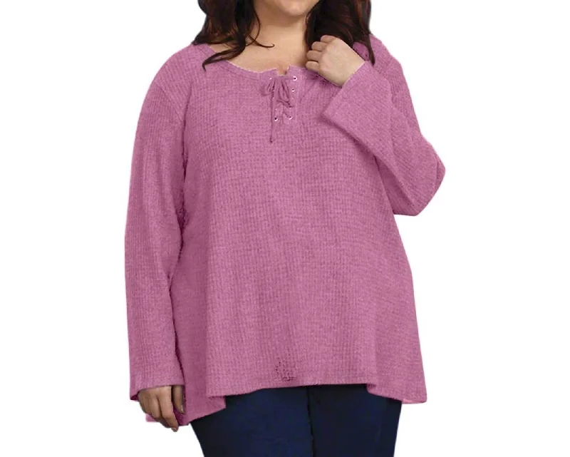 High-End Style Discounts Brushed Thermal Top - Plus In Mauve