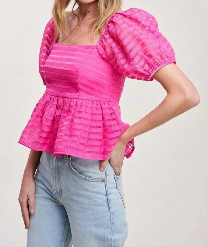 Hot Picks Confidently Cute Top In Fuchsia