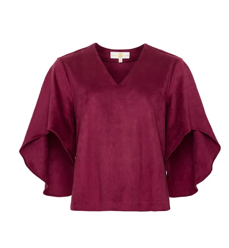 Spring Offer Nina Suede Top In Beet Red