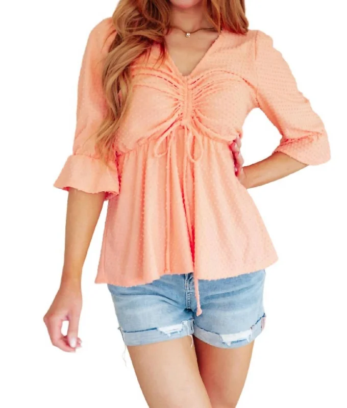 Style Without Limits Sweet Sherbet Swiss Dot Top In Orange