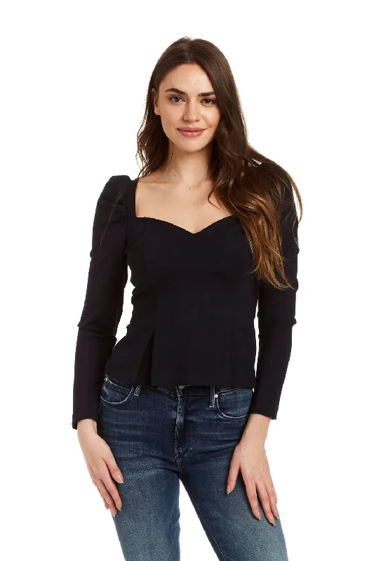 Casual Yet Chic Sales Eleanor Top In Navy