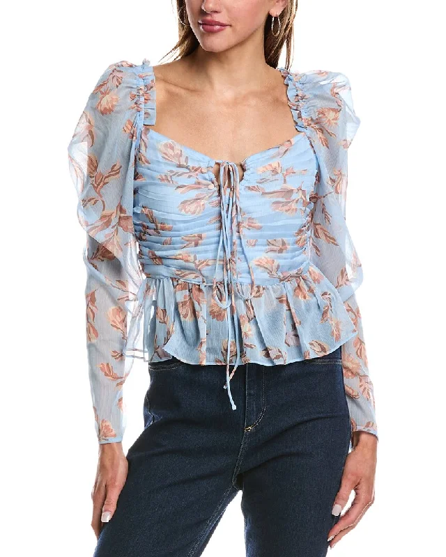 Stylish Deals REVERIEE Pleated Chiffon Top