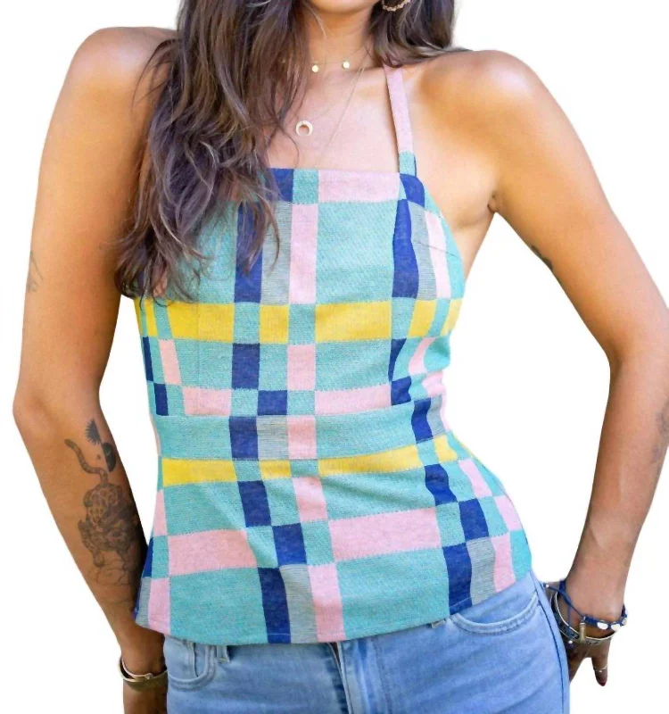 Get The Latest Trends Mod Plaid Halter Top In Multi