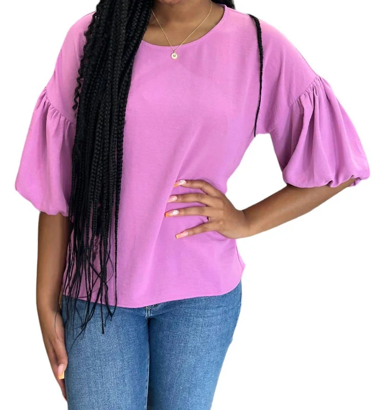 Exclusive Discounts Pouf Sleeve Top In Lavender