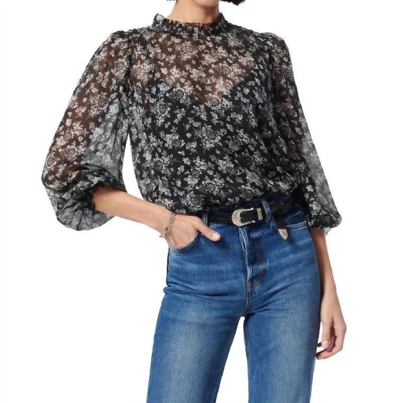 Trendy Threads Nelly Top In Black White Toille