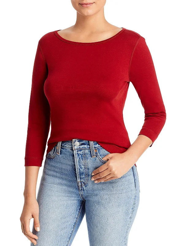 Exclusive Deals Online Womens 3/4 Sleeves Boatneck Casual Top