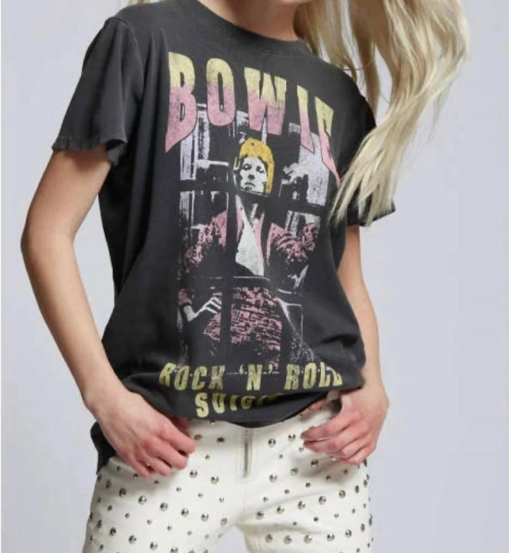 Chic Trend Collection Bowie Rock'n'roll Suicide Top In Black