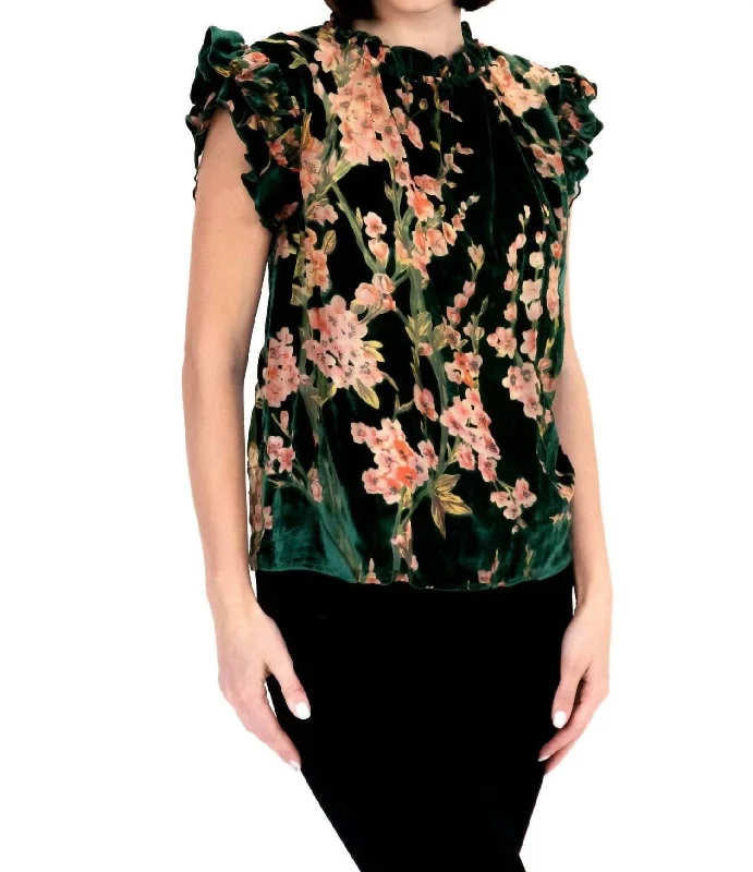 Embrace New Fashion Vixen Top In Vineyard Bloom Olive