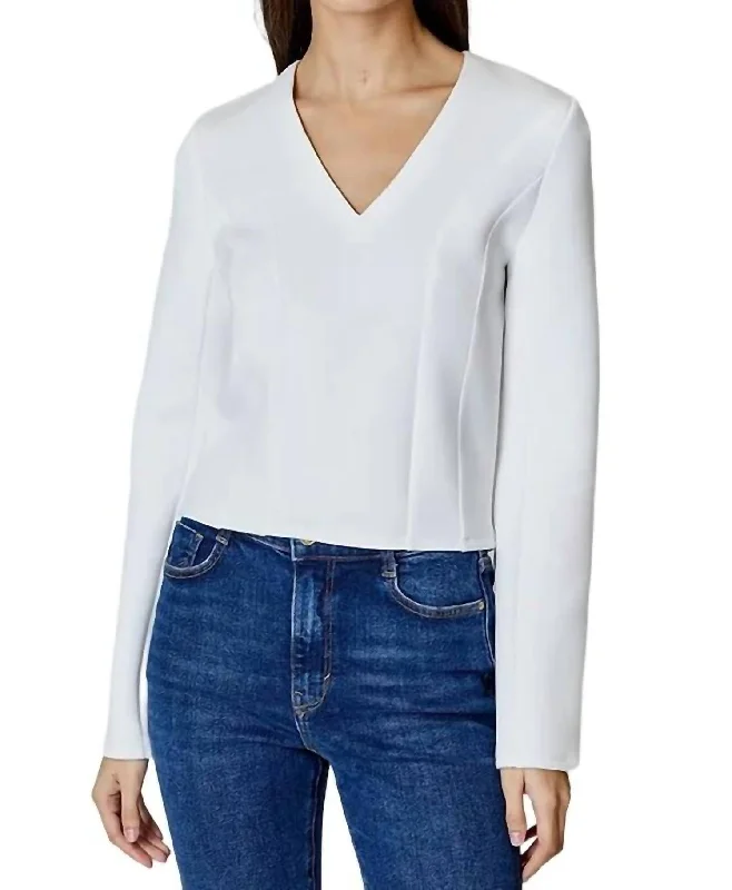 Snag Fabulous Fashion Bargains Margot Scuba Top In White