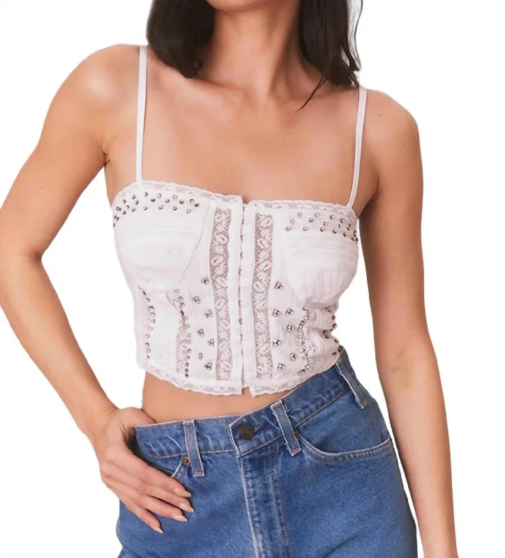 Classic Chic Deals Embellished Rosabella Top In White