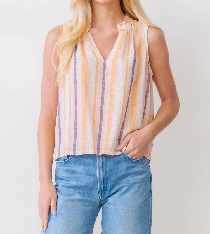 Snag Fabulous Fashion Bargains Christy Top In Papaya Stripe