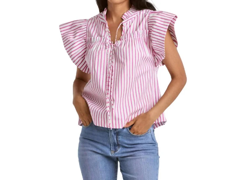 Special Offers, Don't Miss Siena Ruffle Top In Pink Cocktail