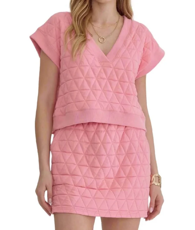 Retro Style Promotions Traci Textured Top In Pink