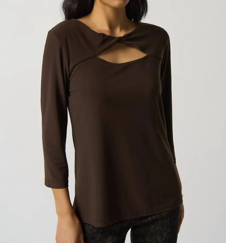 Casual Yet Chic Sales Reversible Open Bust Top In Mocha