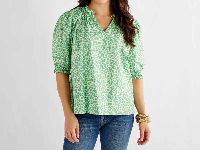 Cozy Comfort Style Sale Erin Top In Green Poppy