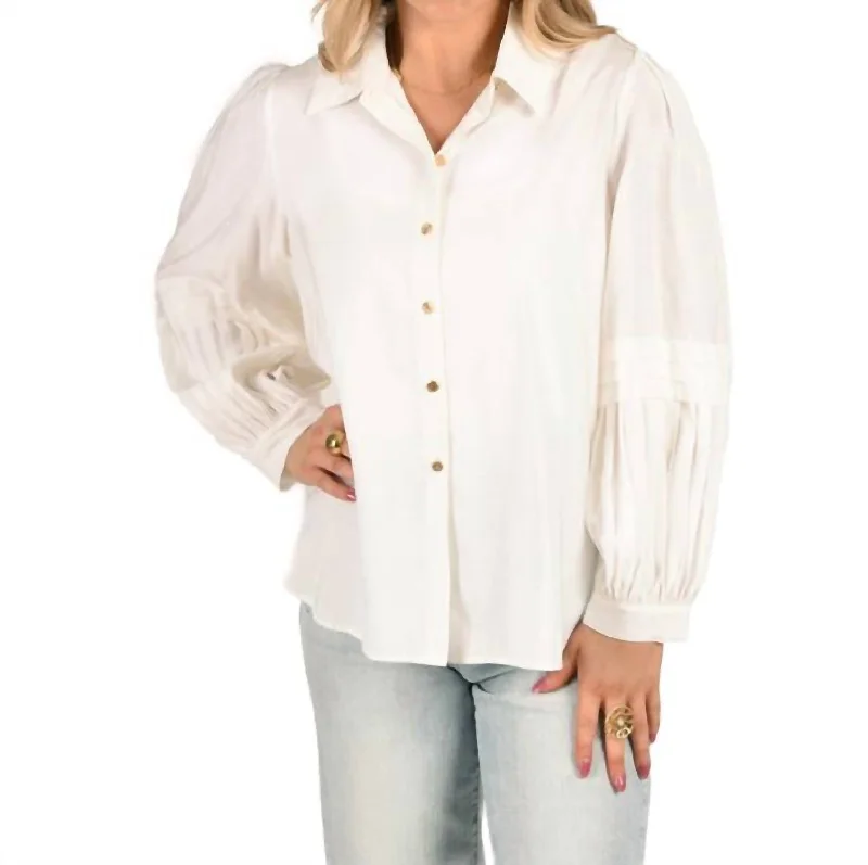 Stylish Statements Oxford Shirt In Linen White