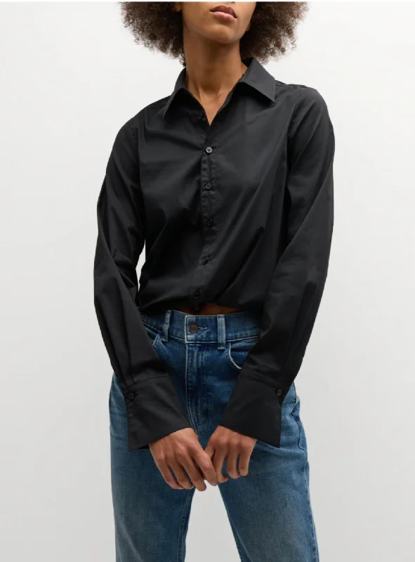 Explore What's New Moxie Button-Down Split-Cuff Poplin Shirt In Black