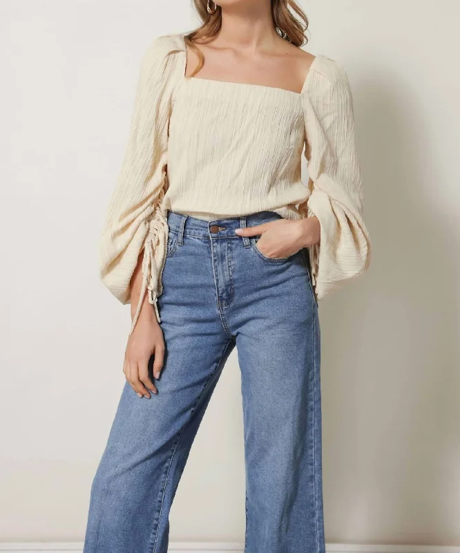 Evening Elegance Ella Top In Eggshell