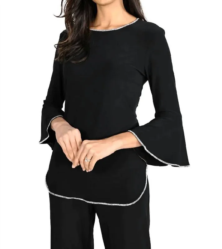 Stay Ahead In Style Bell Sleeves Top In Black