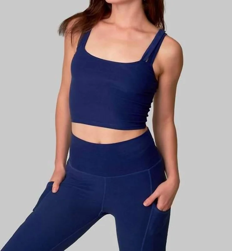 New Season Fashion Preview Double Cross Top In Indigo